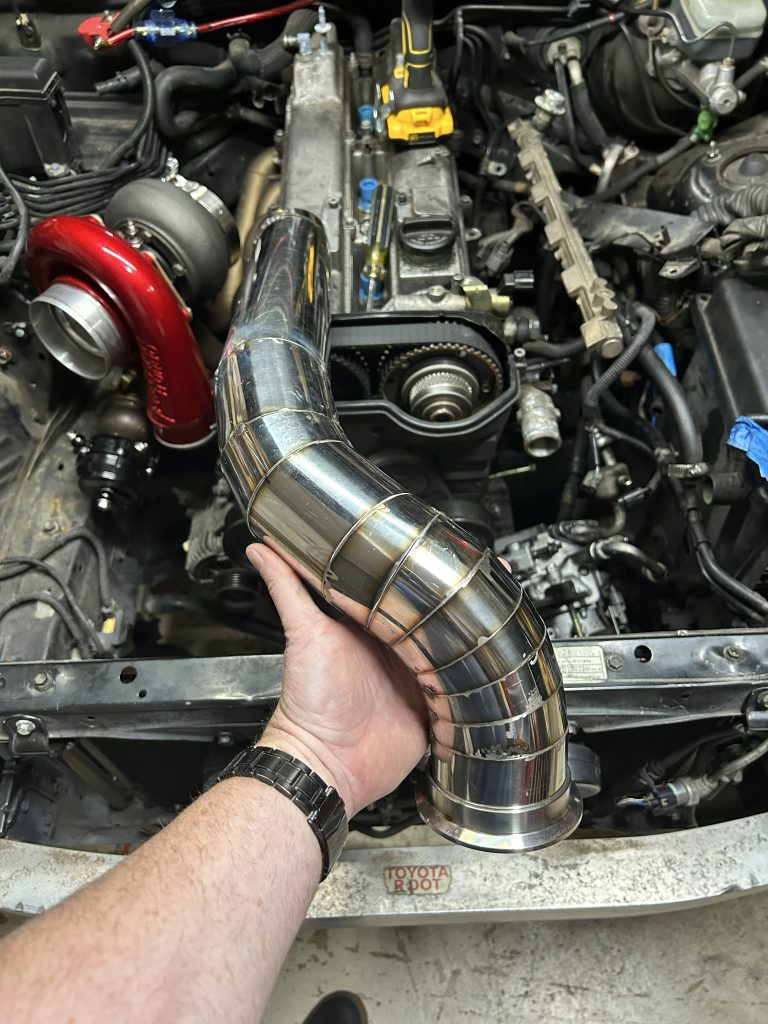 custom fabricated turbo downpipe